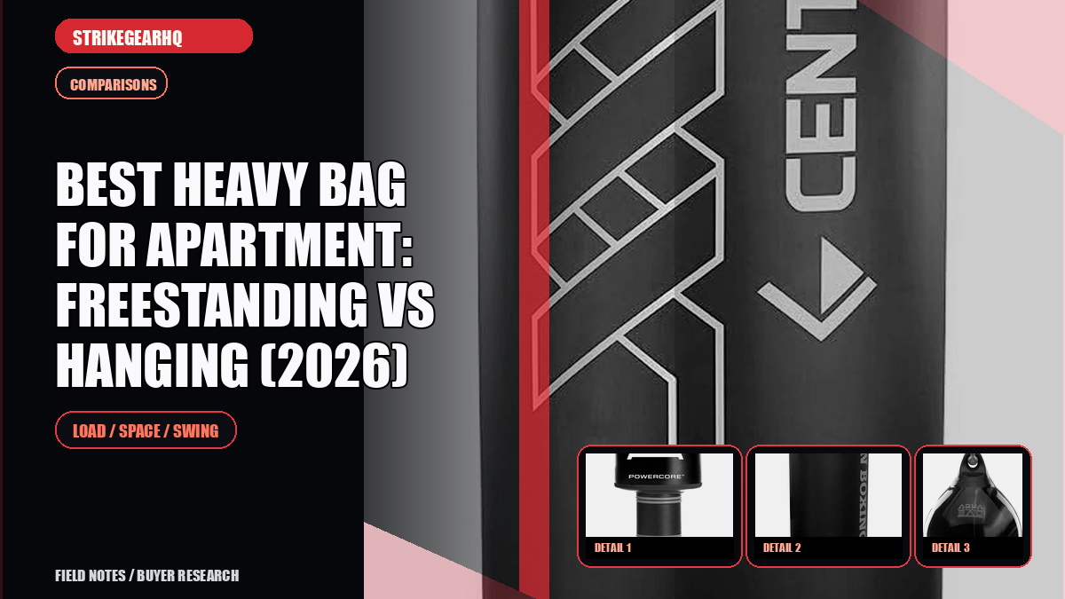 StrikeGearHQ article-specific real product banner for Best Heavy Bag for Apartment: Freestanding vs Hanging (2026)