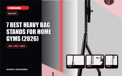 StrikeGearHQ article-specific real product banner for 7 Best Heavy Bag Stands for Home Gyms (2026)