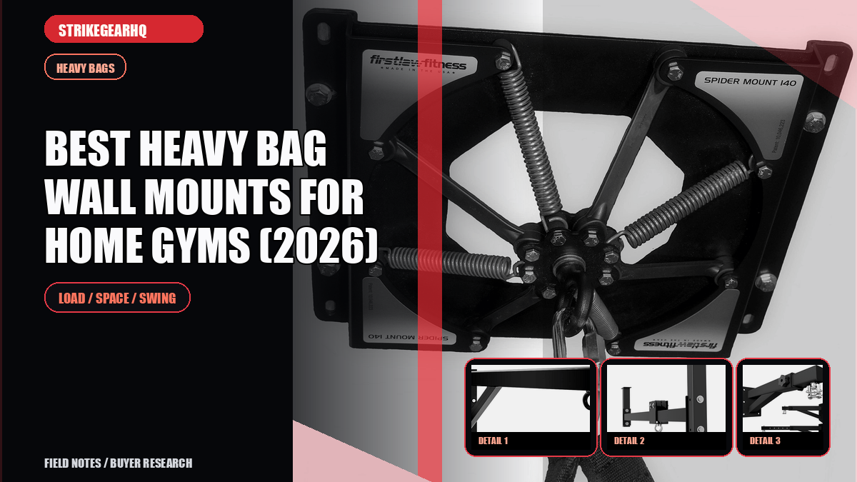StrikeGearHQ article-specific real product banner for Best Heavy Bag Wall Mounts for Home Gyms (2026)