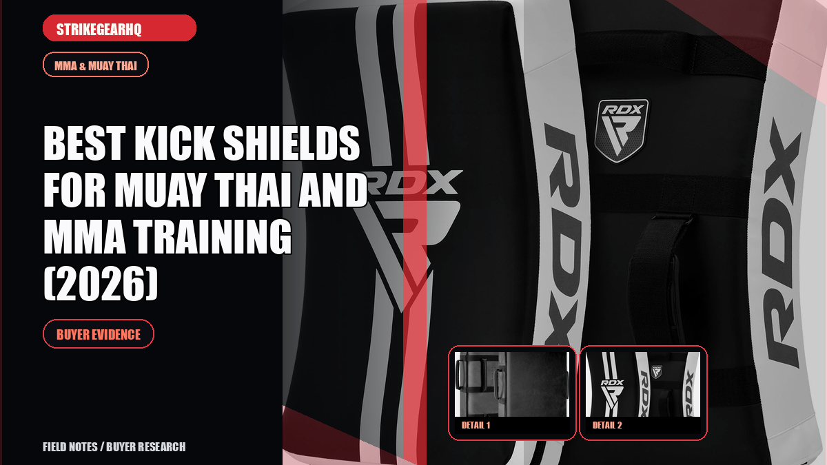 StrikeGearHQ article-specific real product banner for Best Kick Shields for Muay Thai and MMA Training (2026)