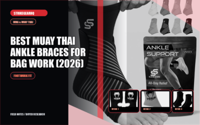 StrikeGearHQ article-specific real product banner for Best Muay Thai Ankle Braces for Bag Work (2026)