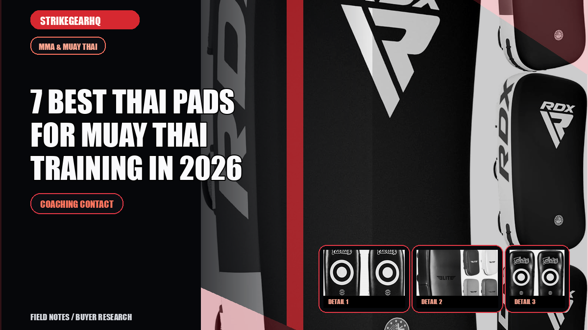 StrikeGearHQ article-specific real product banner for 7 Best Thai Pads for Muay Thai Training in 2026