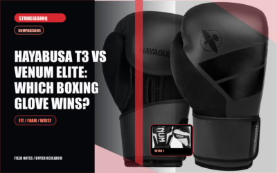 StrikeGearHQ article-specific real product banner for Hayabusa T3 vs Venum Elite: Which Boxing Glove Wins?